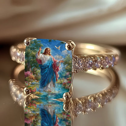 Jesus Dove Square Ring