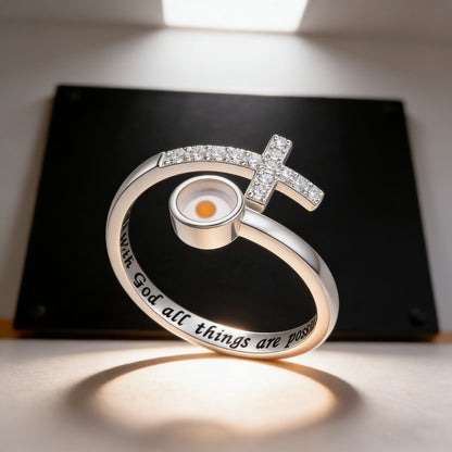 Faith Cross Mustard Seed Ring