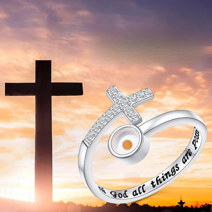 Faith Cross Mustard Seed Ring