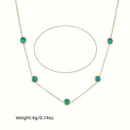 Round Turquoise Bead Jewelry Set