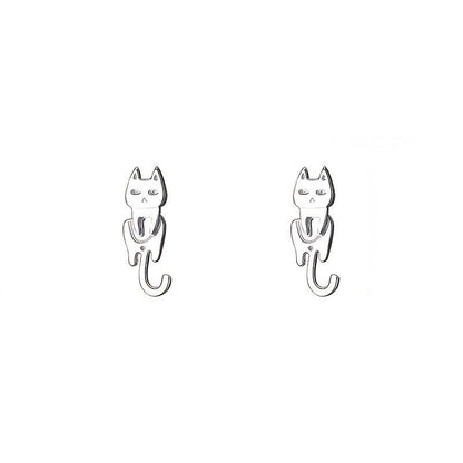 Draped Cat Stud Earrings