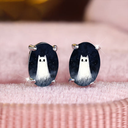Starry Night Cat Earrings