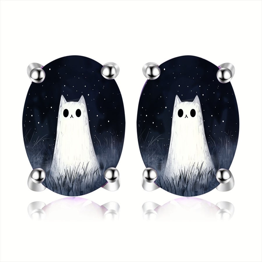 Starry Night Cat Earrings