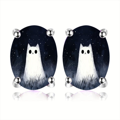 Starry Night Cat Earrings