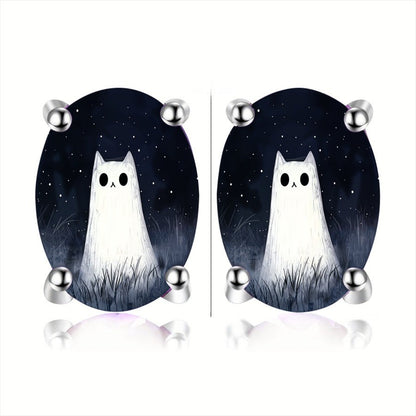 Starry Night Cat Earrings