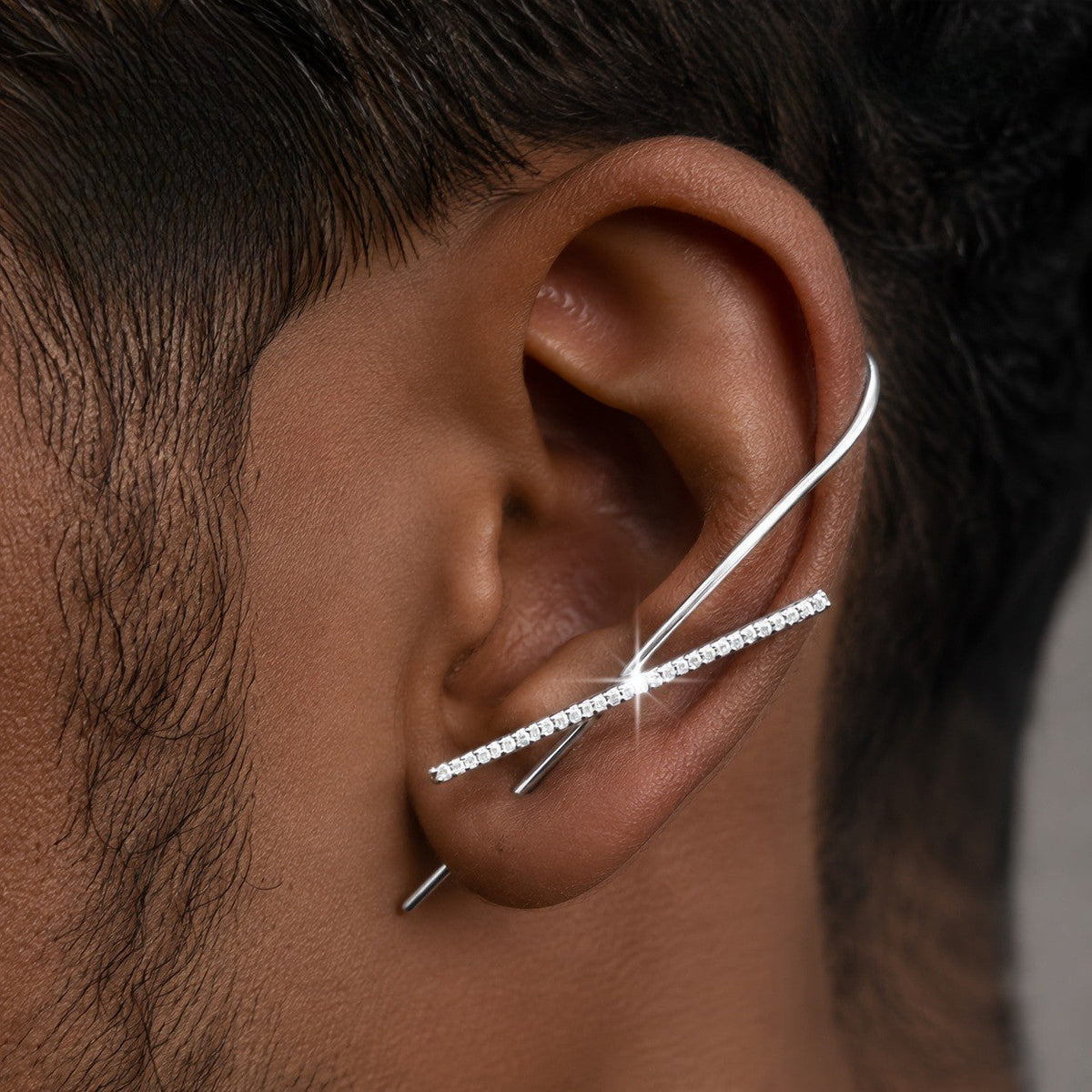 Cubic Zirconia Bar Ear Cuff