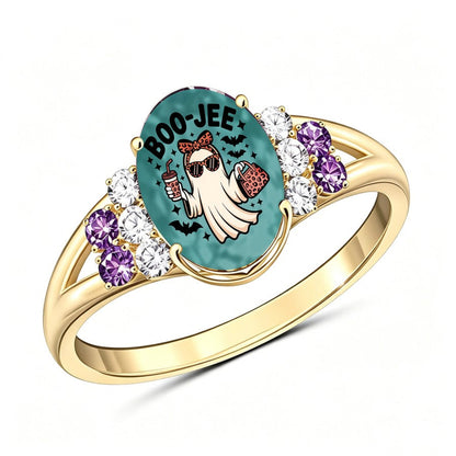 Ghost Enamel Statement Ring
