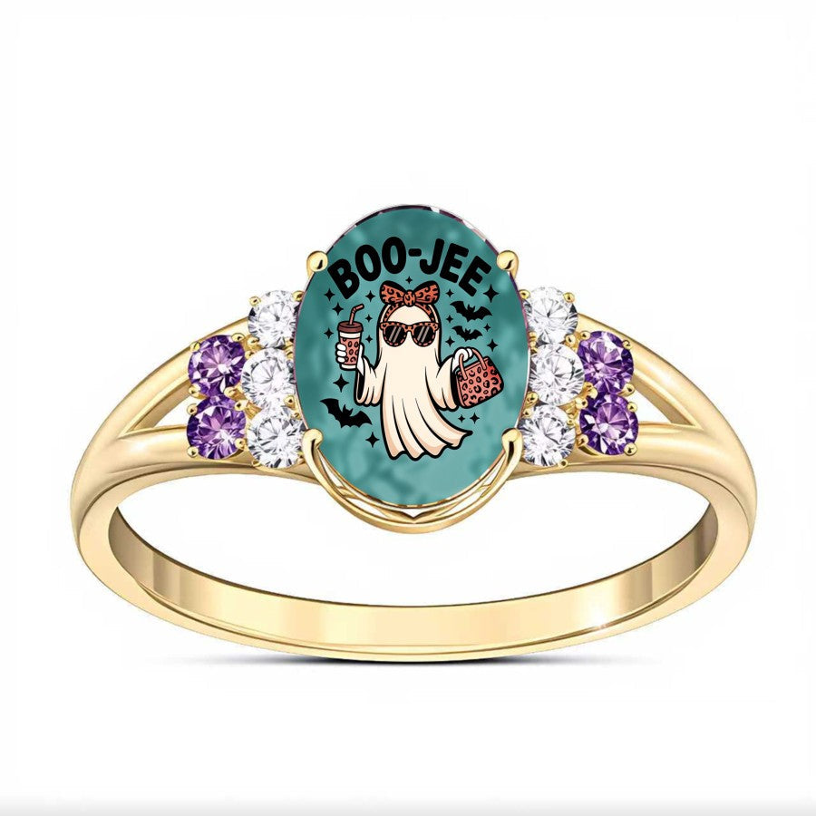 Ghost Enamel Statement Ring