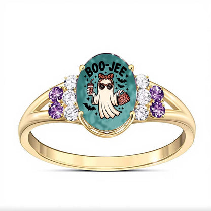 Ghost Enamel Statement Ring