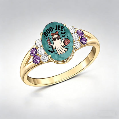Ghost Enamel Statement Ring