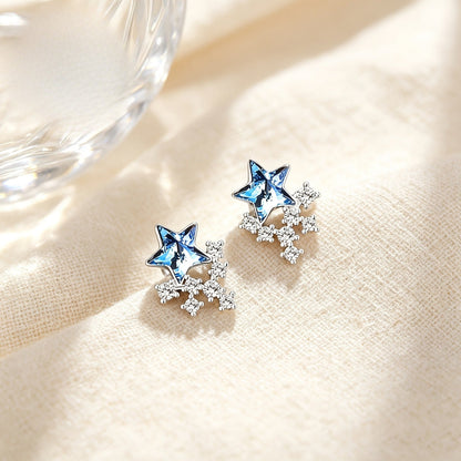 Blue Star Crystal Earrings