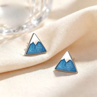Blue Mountain Triangle Stud Earrings