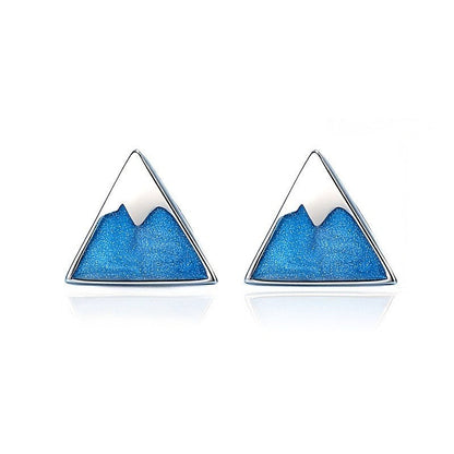 Blue Mountain Triangle Stud Earrings