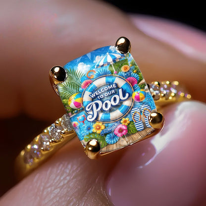 Summer Pool Party Square Ring