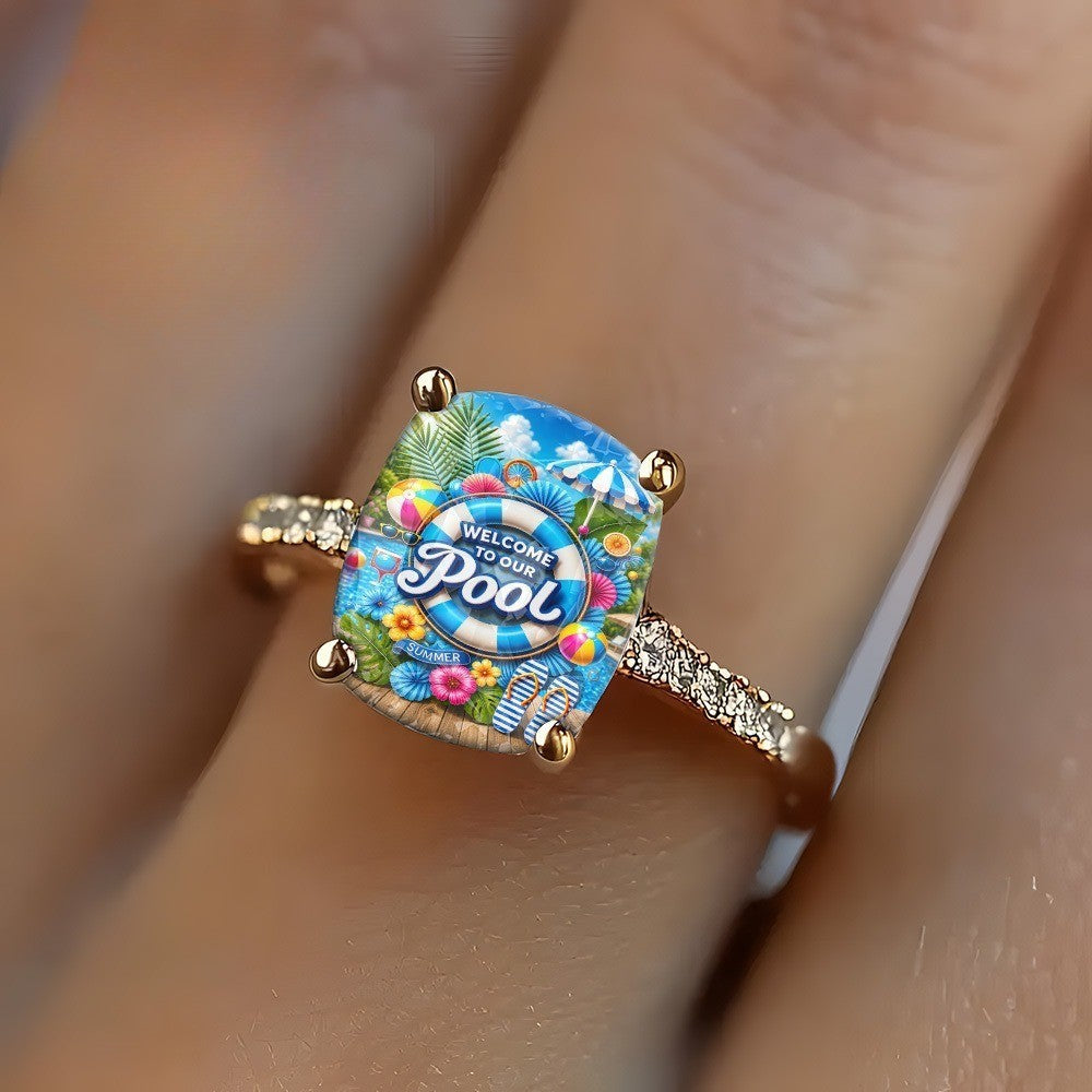 Summer Pool Party Square Ring