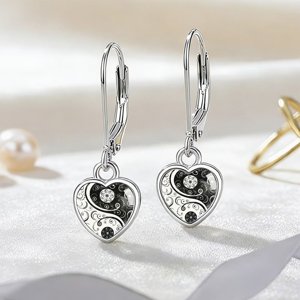Yin Yang Heart Earrings