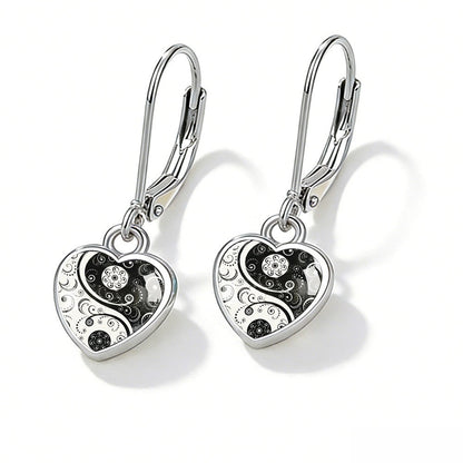 Yin Yang Heart Earrings