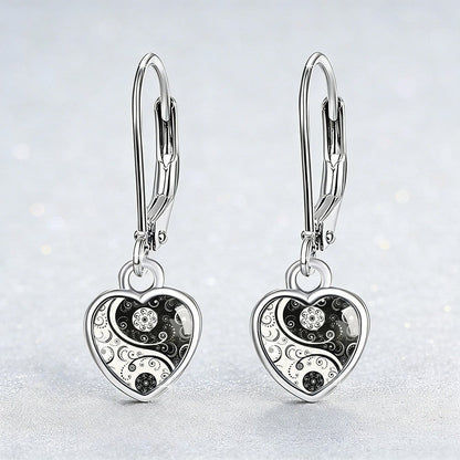 Yin Yang Heart Earrings