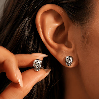 Crystal Skull Stud Earrings