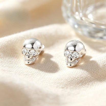 Crystal Skull Stud Earrings