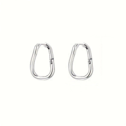 Curved Triangle Hoop Earrings