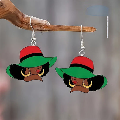 Leopard Print Hat Earrings