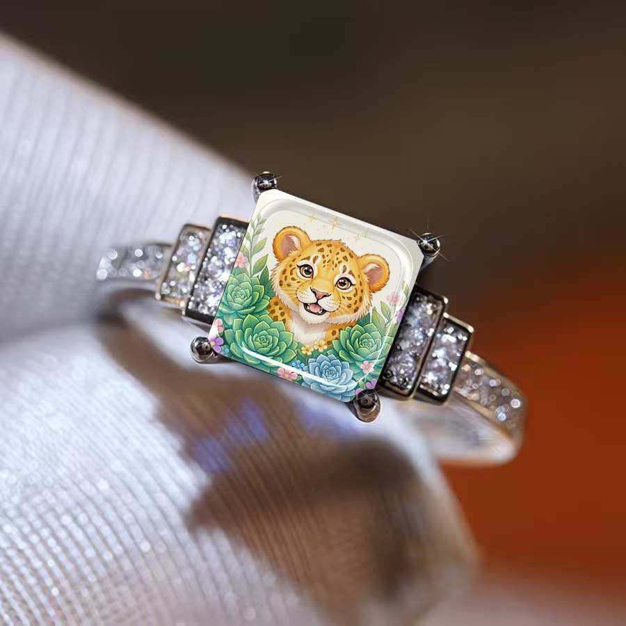 Cub & Succulent Square Ring