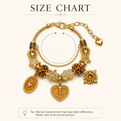Leopard & Heart Charm Bracelet