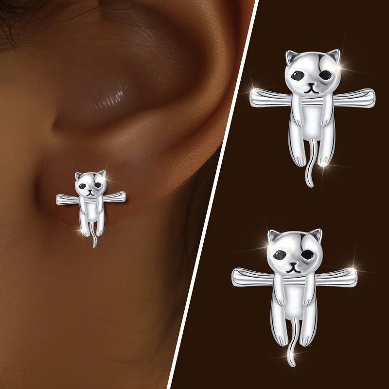Lazy Cat Stud Earrings