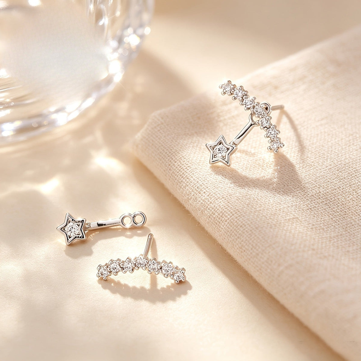 Crystal Star Drop Earrings