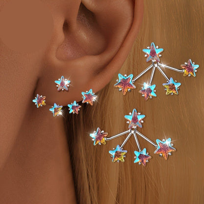 Iridescent Star Cluster Ear Cuff