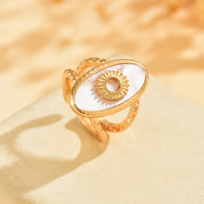 Mixed Pattern Oval Ring Set