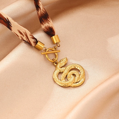 Leopard Print Snake Necklace