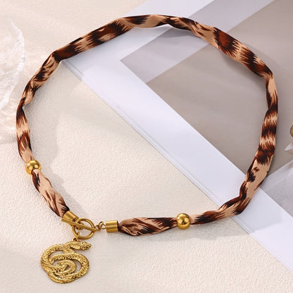 Leopard Print Snake Necklace