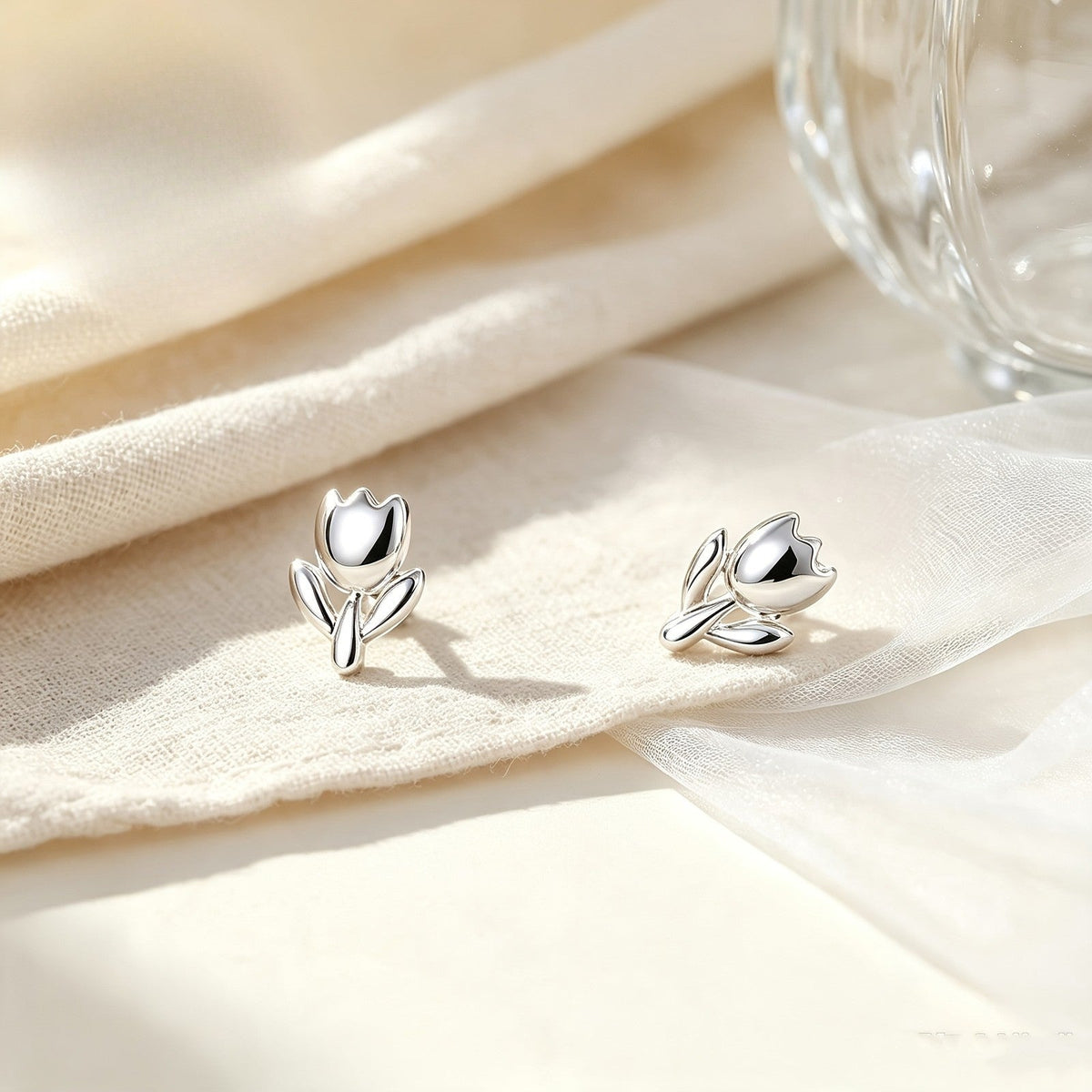 Tulip Flower Stud Earrings