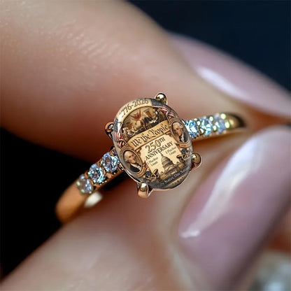 Historical Scene Oval Ring
