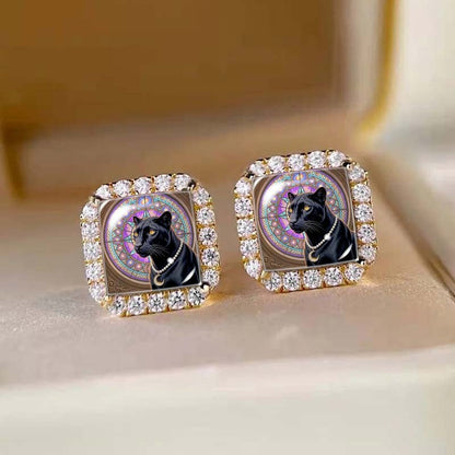 Black Panther Square Stud Earrings