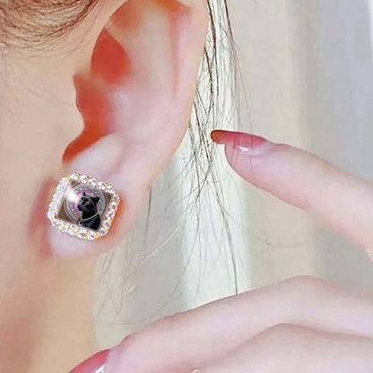 Black Panther Square Stud Earrings
