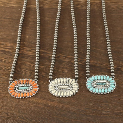 Turquoise Oval Statement Necklace