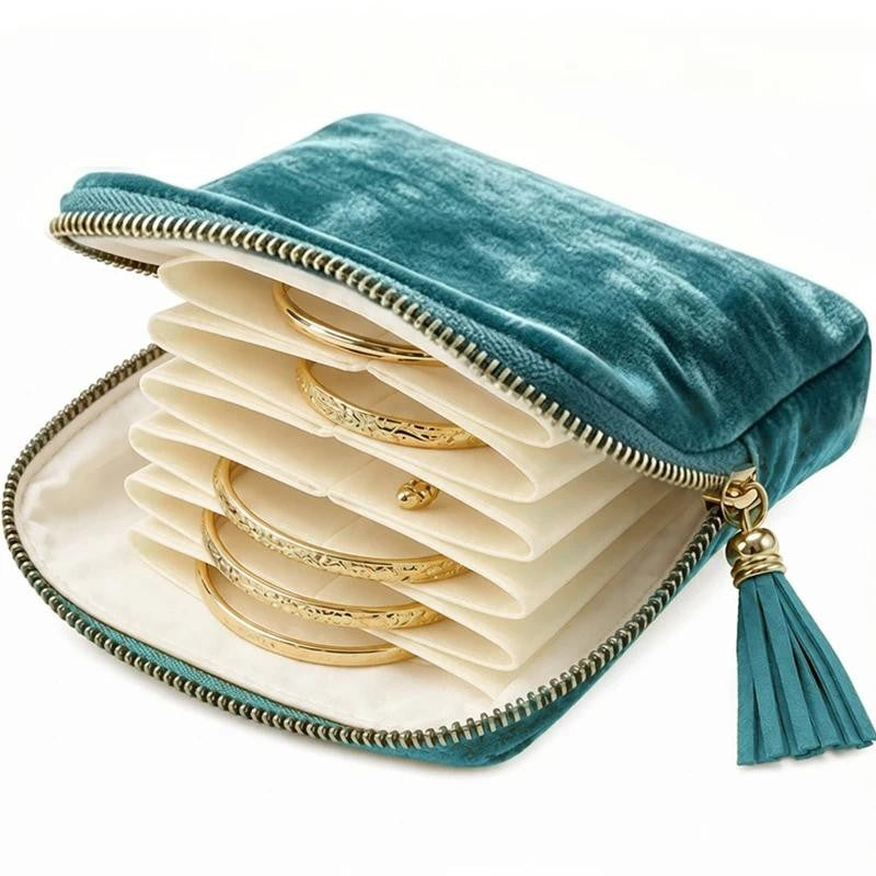 Velvet Zippered Jewelry Pouch