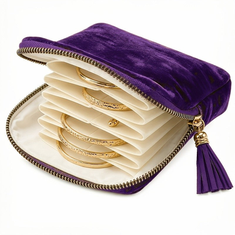 Velvet Zippered Jewelry Pouch