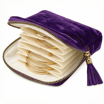Velvet Zippered Jewelry Pouch