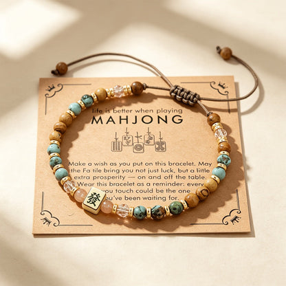 Mahjong Tile Bead Bracelet