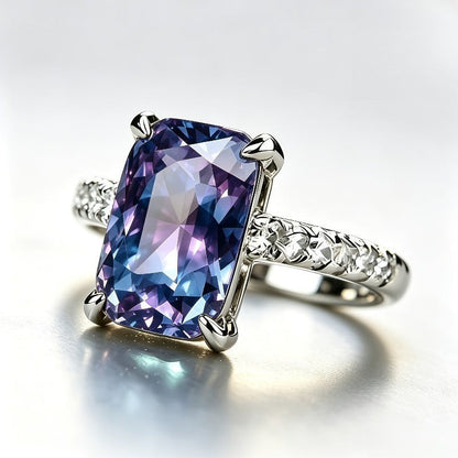 Iridescent Rectangular Stone Ring