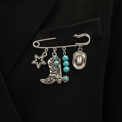 Western Charm Safety Pin Pendant