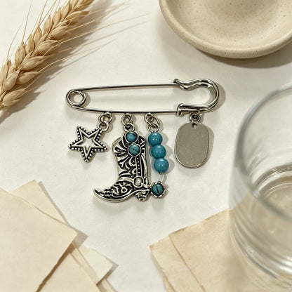 Western Charm Safety Pin Pendant