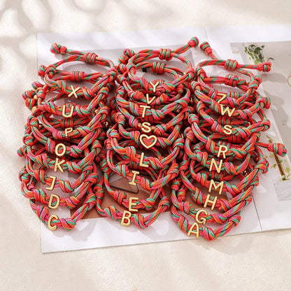 Multicolor Woven Initial Bracelet