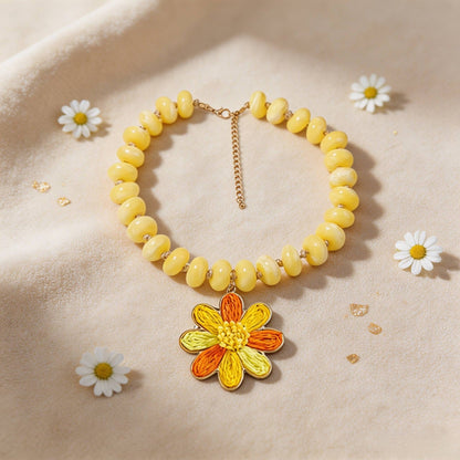 Rainbow Flower Pendant Necklace