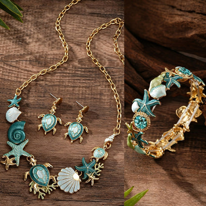 Sea Turtle & Starfish Jewelry Set