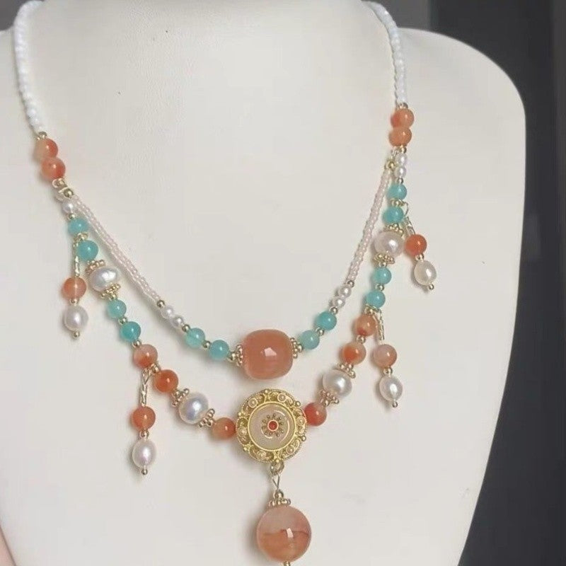 Multicolor Beaded Medallion Necklace